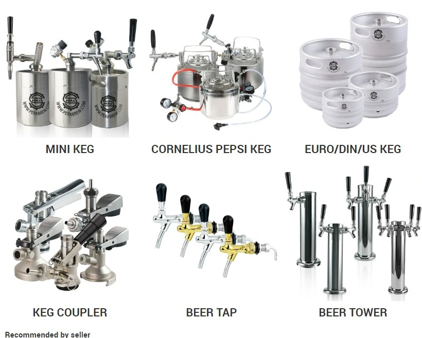 Stainless Steel Beer Keg Beer Equipment Beer Dispenser DIN Beer Keg Pera 60L European Standard SS304